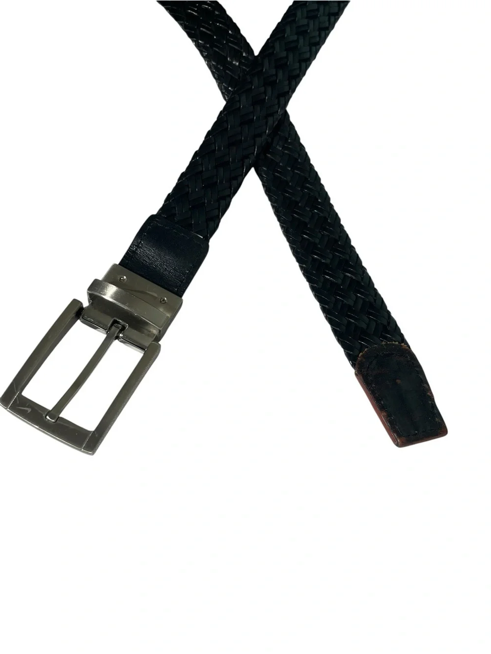 Nike Men’s Reversible Braided Woven Leather Belt Brown/Black Golf 46